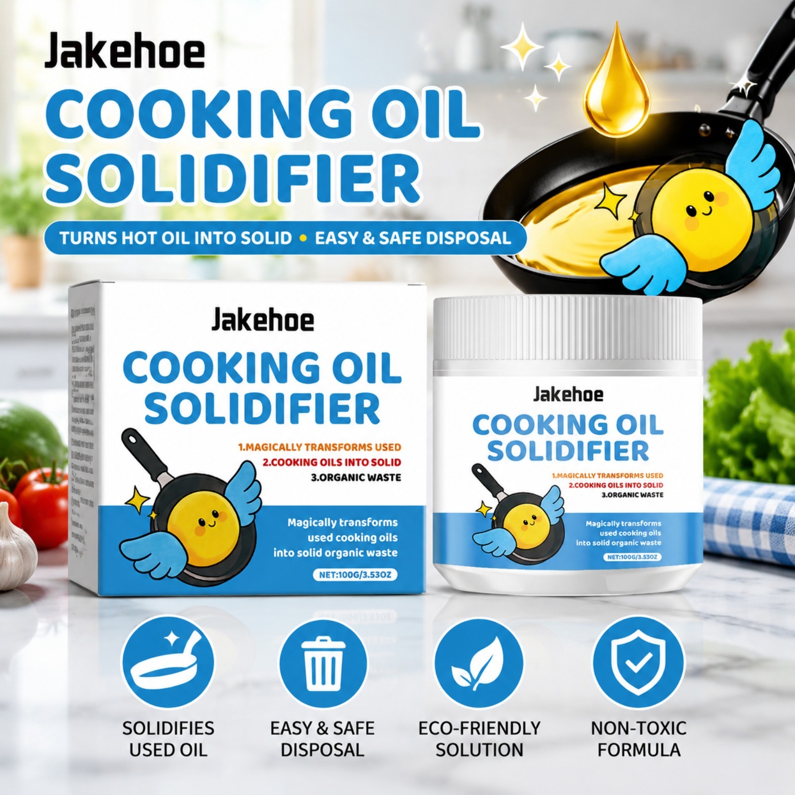 Home Cooking Oil Disposal - Polvere Solidificante per Olio da Cucina,