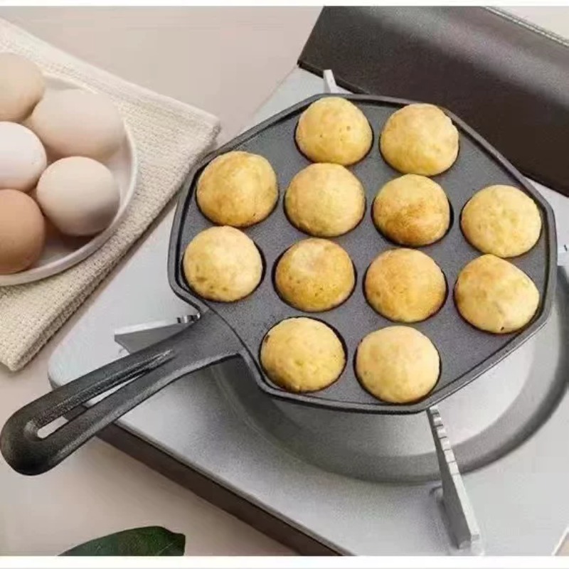 Takoyaki Pan Cast - Padella in ghisa antiaderente (non rivestita)