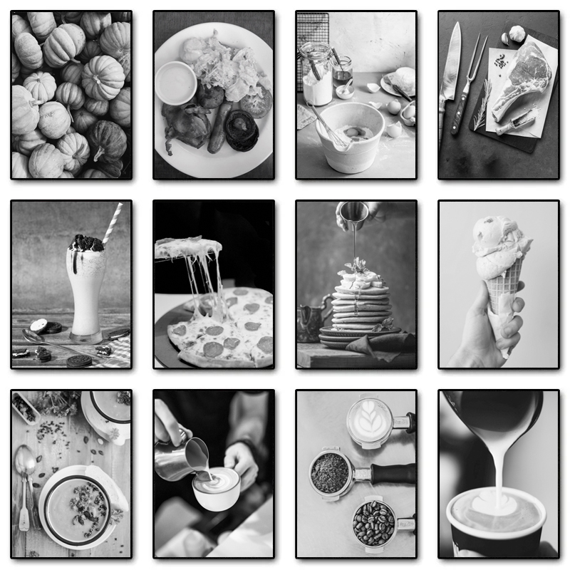 Home Cooking Cafe - Poster su Tela in Bianco e