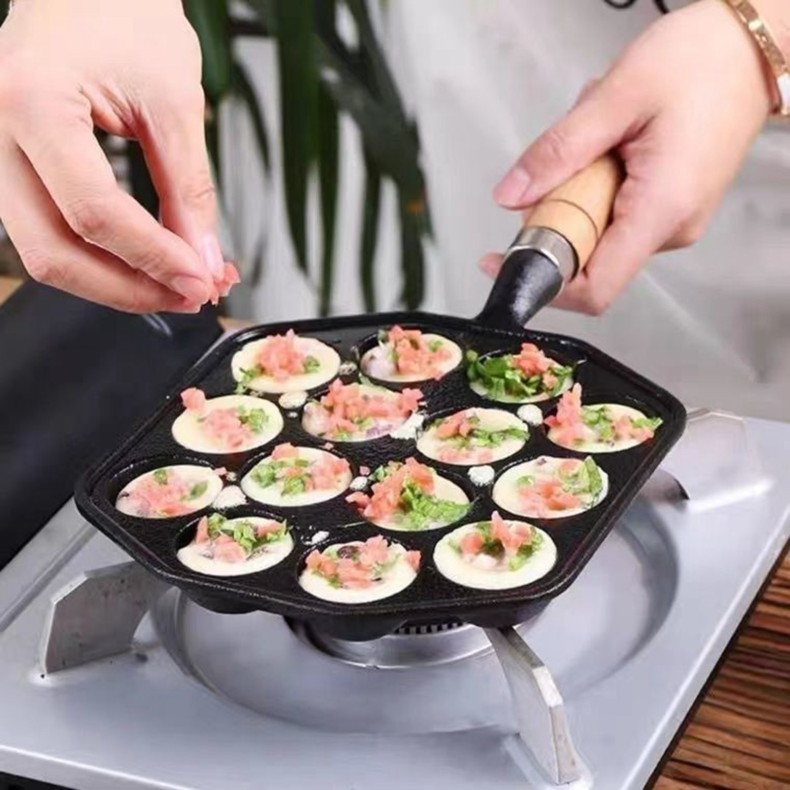 14 fori Takoyaki Pan antiadere - Takoyaki Pan Cast recensione e prezzo